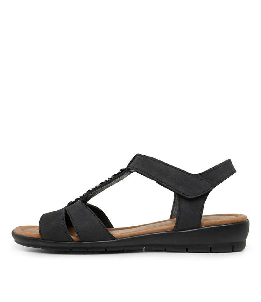 Buy Supersoft Ferraro Charcoal Flat Sandals Shoes Online | Shoes Trove