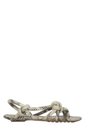 Bottega Veneta Jimbo Snakeskin Print Leather Sandals