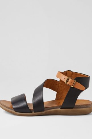 Diana Ferrari Sandarne Df Black Tan Leather Black Tan Sandals