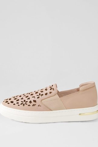 Django & Juliette Willett Dj Rose White Sole Leather Elastic Rose White Sole Sneakers