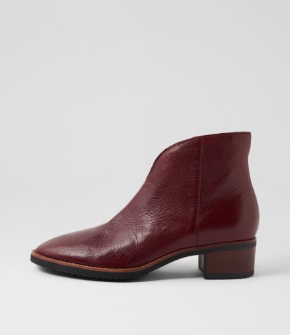 Django & Juliette Talula Ankle Boots Burgundy | Django & Juliette Shoes