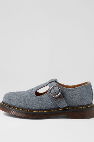 Dr Marten T Bar Shoe Flats Washed Denim | Dr Marten Shoes