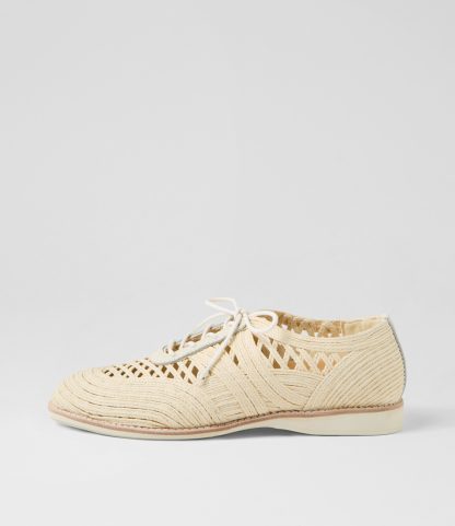 Rollie Derby Open Weave Flats Oat | Rollie Shoes